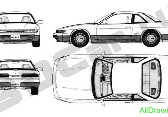 Nissan Silvia S13 (Nissan Sylvia C13) - drawings (drawings) of the car